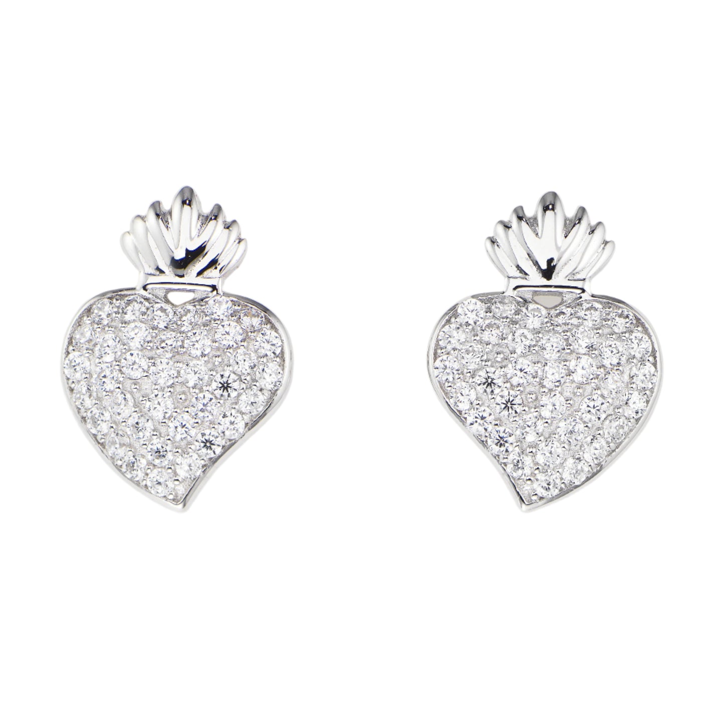 Earrings Sacred Heart with Zirconia