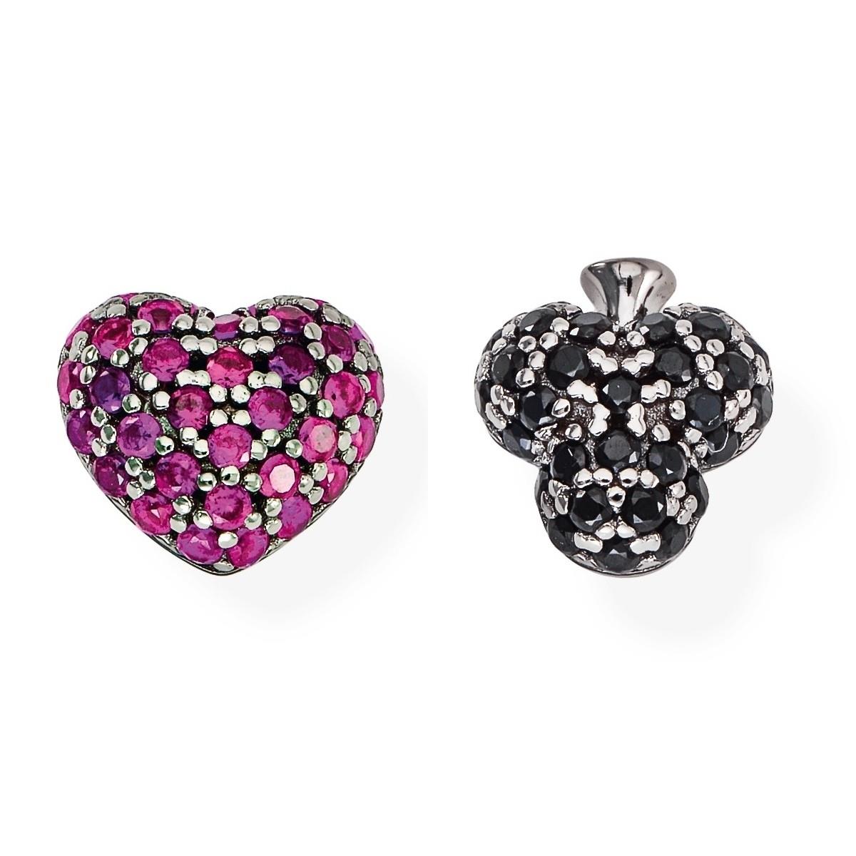 Earrings Heart and Club with Zirconia – Avenda Enterprises
