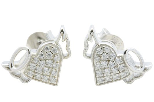Heart and Little Angel Earrings