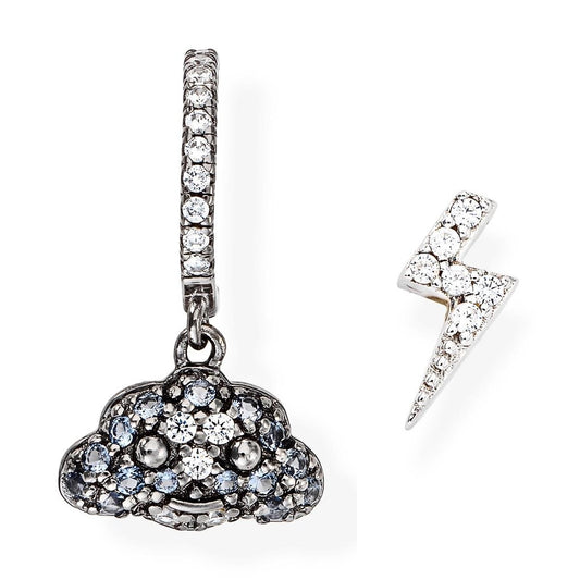 Earrings Cloud and Lightning  with Zirconia