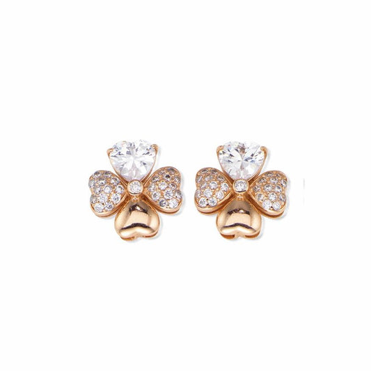 Earrings Quadicuore with Zirconia  in Red Plating