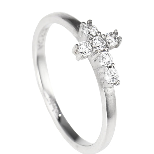 Ring Stackable Cross with Zirconia